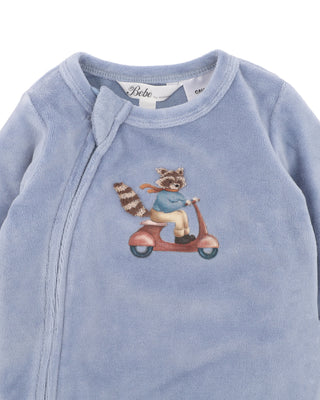 ALVIN VELOUR ZIP ONESIE