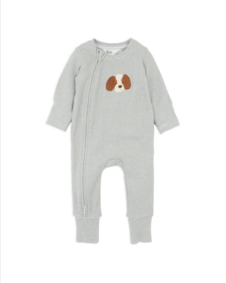 OTTO STRIPE ORGANIC LS ZIPSUIT