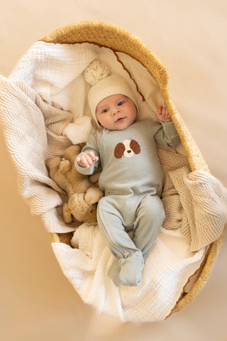 OTTO STRIPE ORGANIC LS ZIPSUIT