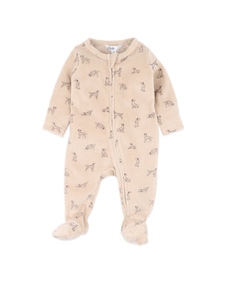 OTTO VELOUR ZIP ONESIE