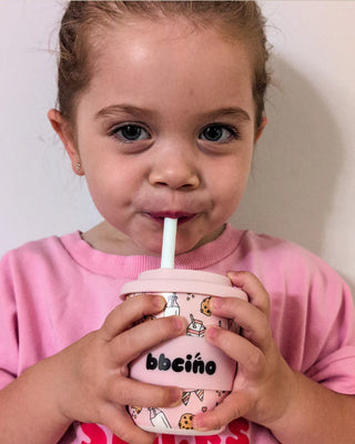 Reusable BambinoCino Bamboo Cup - Tough Cookie in Pink (240ml)