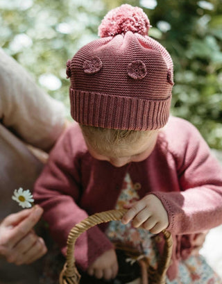 CROCHET FLOWER BEANIE - TOADSTOOL MELANGE