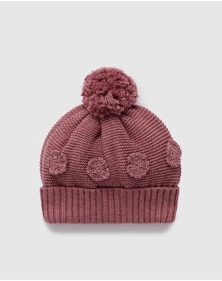 CROCHET FLOWER BEANIE - TOADSTOOL MELANGE
