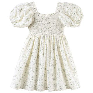 Lily Puff Sleeve Dress - Ecru Floral