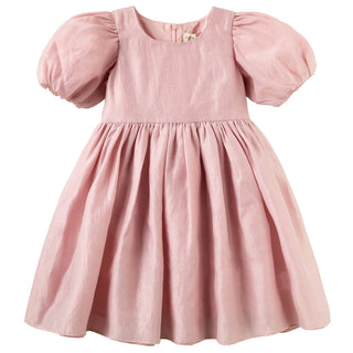 Noa Puff Sleeve Bow Back Dress - Blush