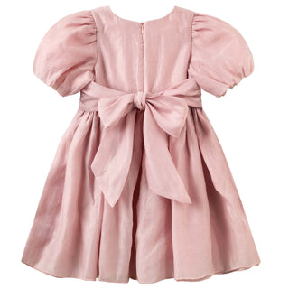 Noa Puff Sleeve Bow Back Dress - Blush