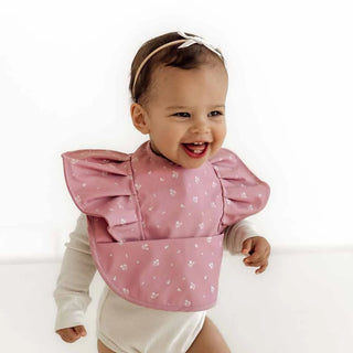 Pink Fleur | Frill Snuggle Bib Waterproof