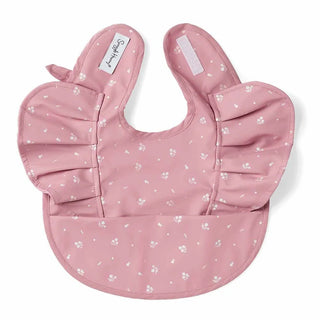 Pink Fleur | Frill Snuggle Bib Waterproof