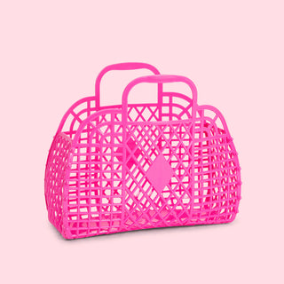 Sun Jellies Retro Basket Small - Berry Pink