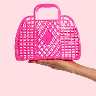 Sun Jellies Retro Basket Small - Berry Pink