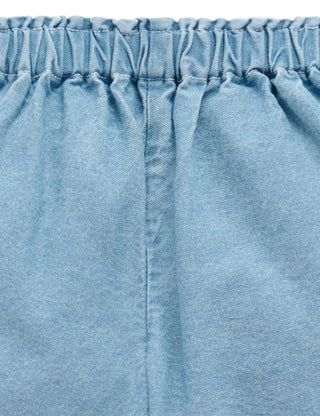 SCALLOPED DENIM SHORTS