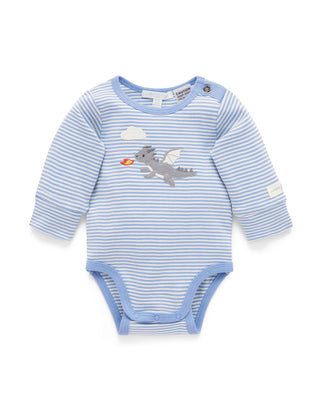 APPLIQUE BODYSUIT - POND MINI STRIPE