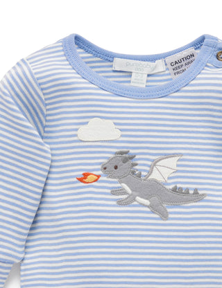 APPLIQUE BODYSUIT - POND MINI STRIPE
