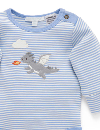 APPLIQUE BODYSUIT - POND MINI STRIPE