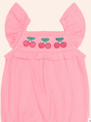 CHERRY EMB PLAYSUIT