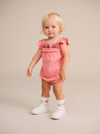 CHERRY EMB PLAYSUIT