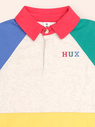 SLOUCHY COLOUR BLOCK RAGLAN POLO
