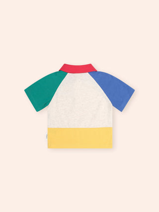SLOUCHY COLOUR BLOCK RAGLAN POLO