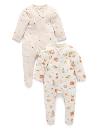 2 PACK ZIP GROWSUIT - CLOUD LITTLE FAIRIES PRINT