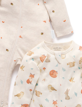 2 PACK ZIP GROWSUIT - CLOUD LITTLE FAIRIES PRINT