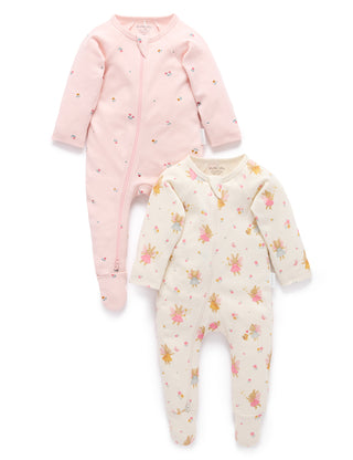 2 PACK ZIP GROWSUIT - CLOUD LITTLE FAIRIES PRINT