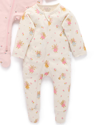2 PACK ZIP GROWSUIT - CLOUD LITTLE FAIRIES PRINT