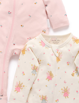 2 PACK ZIP GROWSUIT - CLOUD LITTLE FAIRIES PRINT
