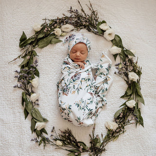 Eucalypt | Baby Jersey Wrap & Beanie Set