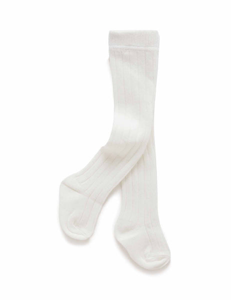 Purebaby Rib Tights - VANILLA