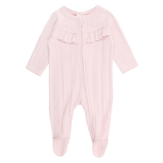 PINK POINTELLE ONESIE NB